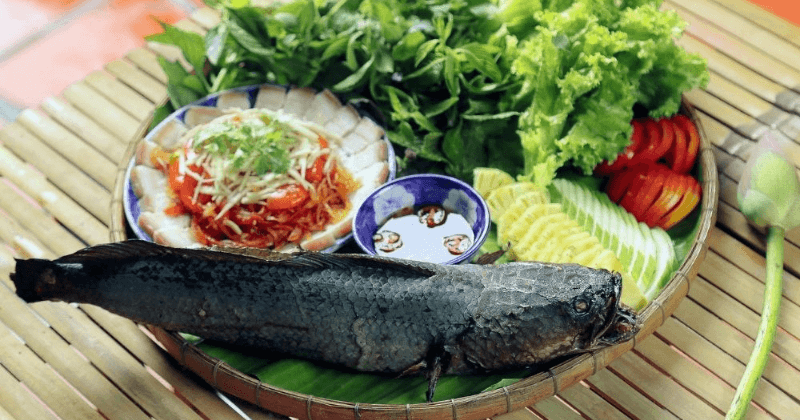Nguyên liệu làm món cá lóc nướng miền Tây