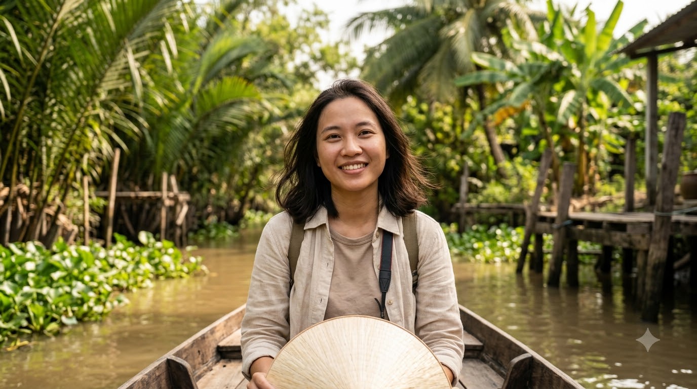 Toàn cảnh Cồn Sơn Cần Thơ với cù lao xanh mát nằm giữa dòng sông Hậu