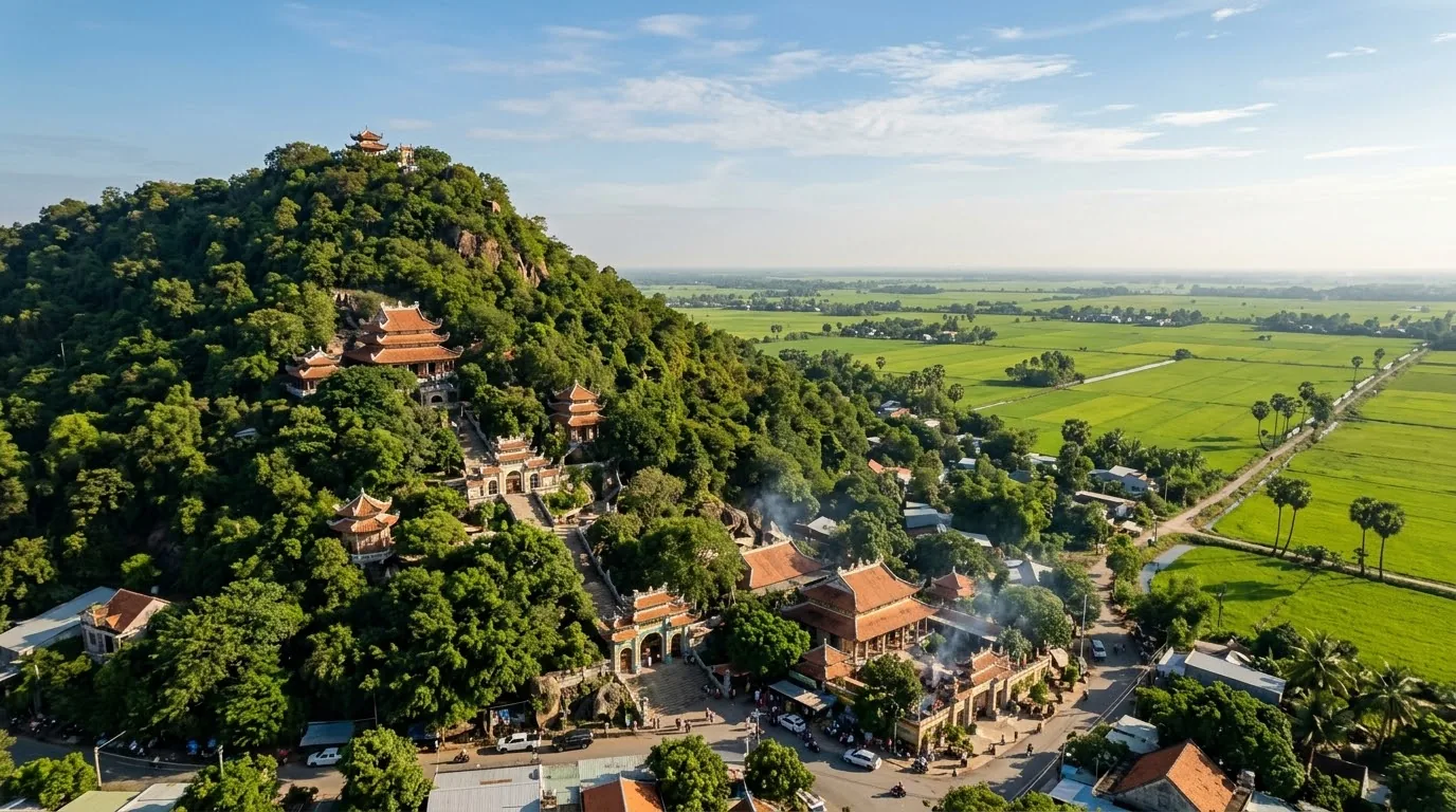 Tô bún cá Châu Đốc nóng hổi kèm đĩa rau đắng và bông điên điển